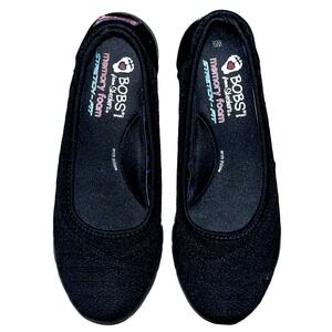 BOBS‎ from Skechers black memory foam stretch fit mesh slippers 6